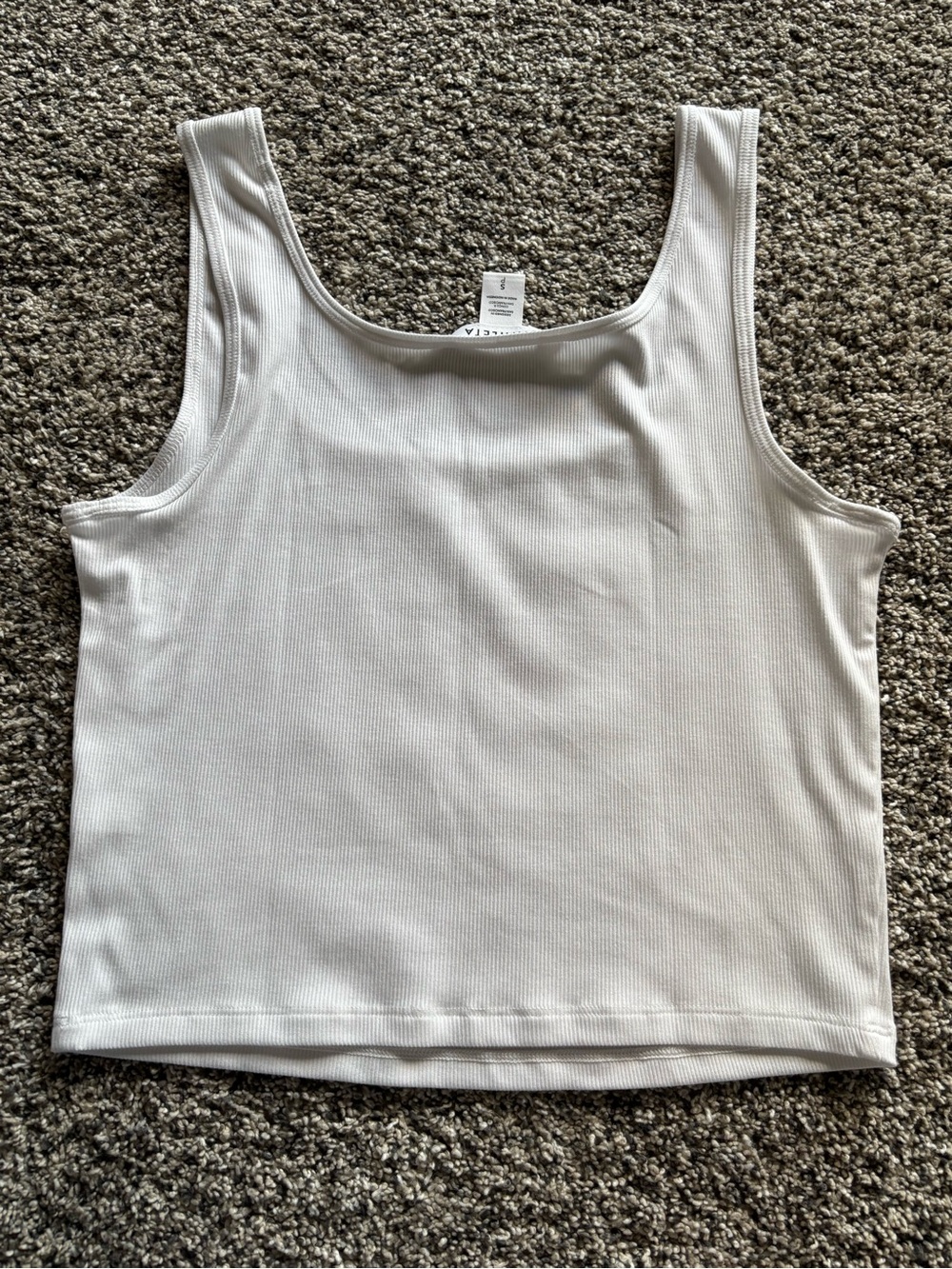 NWOT Athleta Signature Rib Square Neck Crop Tank Sz S - Picture 3 of 5